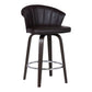 Ashley Wood Back 26" Swivel Brown Faux Leather Bar Stool By Armen Living | Bar Stools | Modishstore