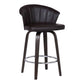 Ashley Wood Back 30" Swivel Brown Faux Leather Bar Stool By Armen Living | Bar Stools | Modishstore
