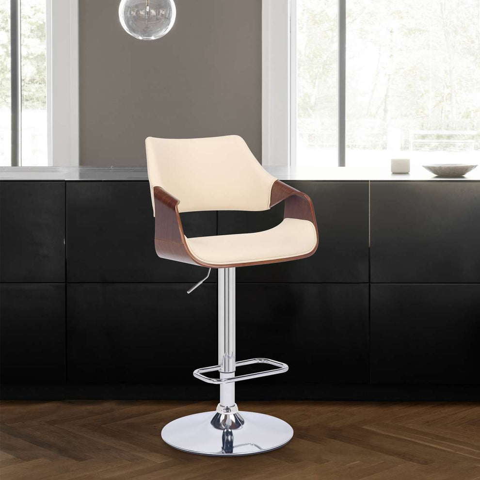 Aspen Adjustable Swivel Bar Stool with Chrome Base By Armen Living | Bar Stools | Modishstore