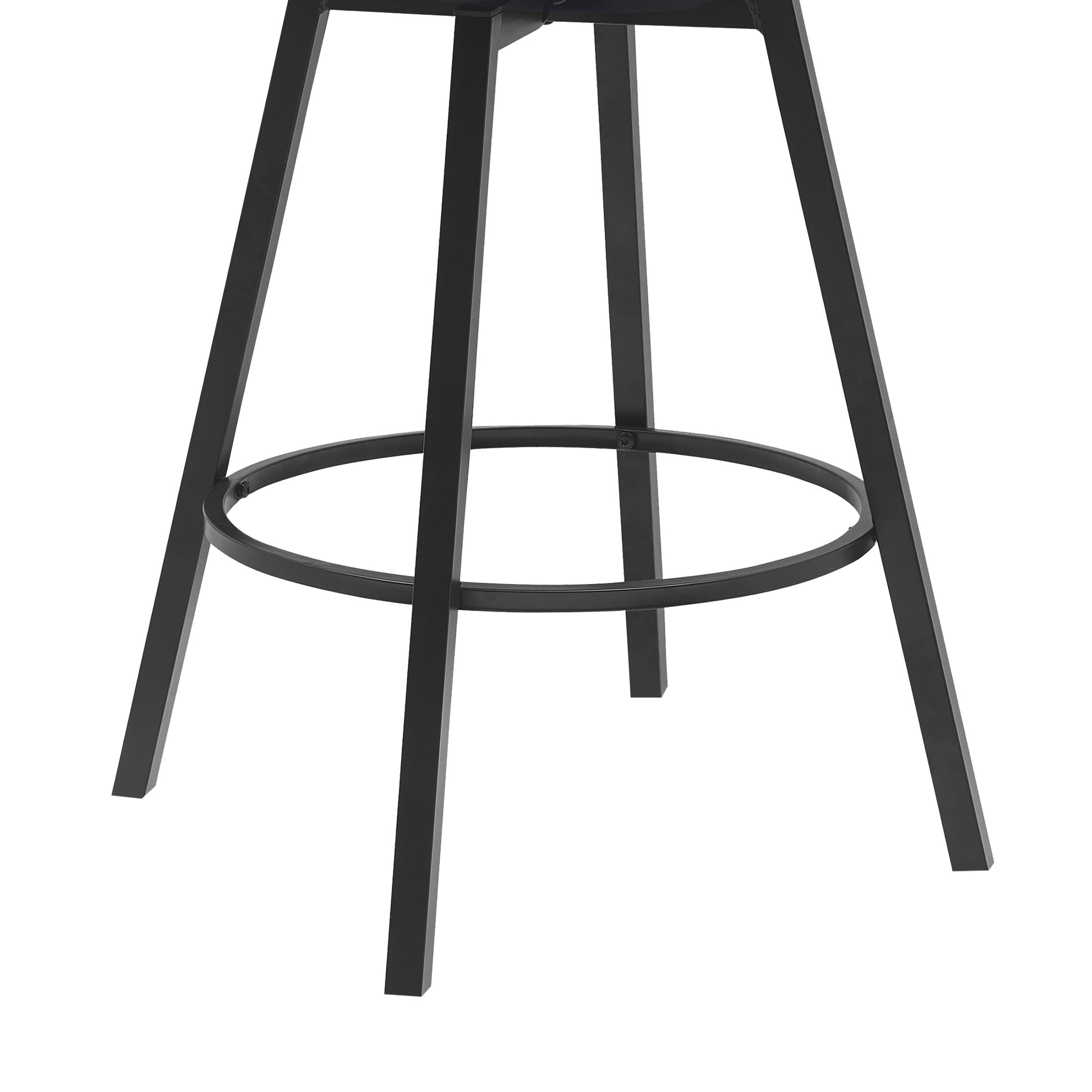 Athena 27" Swivel Black Wood Counter Stool in Light Gray Fabric with Black Metal By Armen Living | Bar Stools | Modishstore - 13