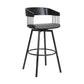 Athena 27" Swivel Black Wood Counter Stool in Grey Faux Leather with Black Metal By Armen Living | Counter Stools | Modishstore - 2
