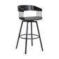 Athena 27" Swivel Black Wood Counter Stool in Grey Faux Leather with Black Metal By Armen Living | Counter Stools | Modishstore - 2