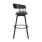 Athena 27" Swivel Black Wood Counter Stool in Grey Faux Leather with Black Metal By Armen Living | Counter Stools | Modishstore - 4