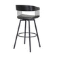 Athena 27" Swivel Black Wood Counter Stool in Grey Faux Leather with Black Metal By Armen Living | Counter Stools | Modishstore - 5