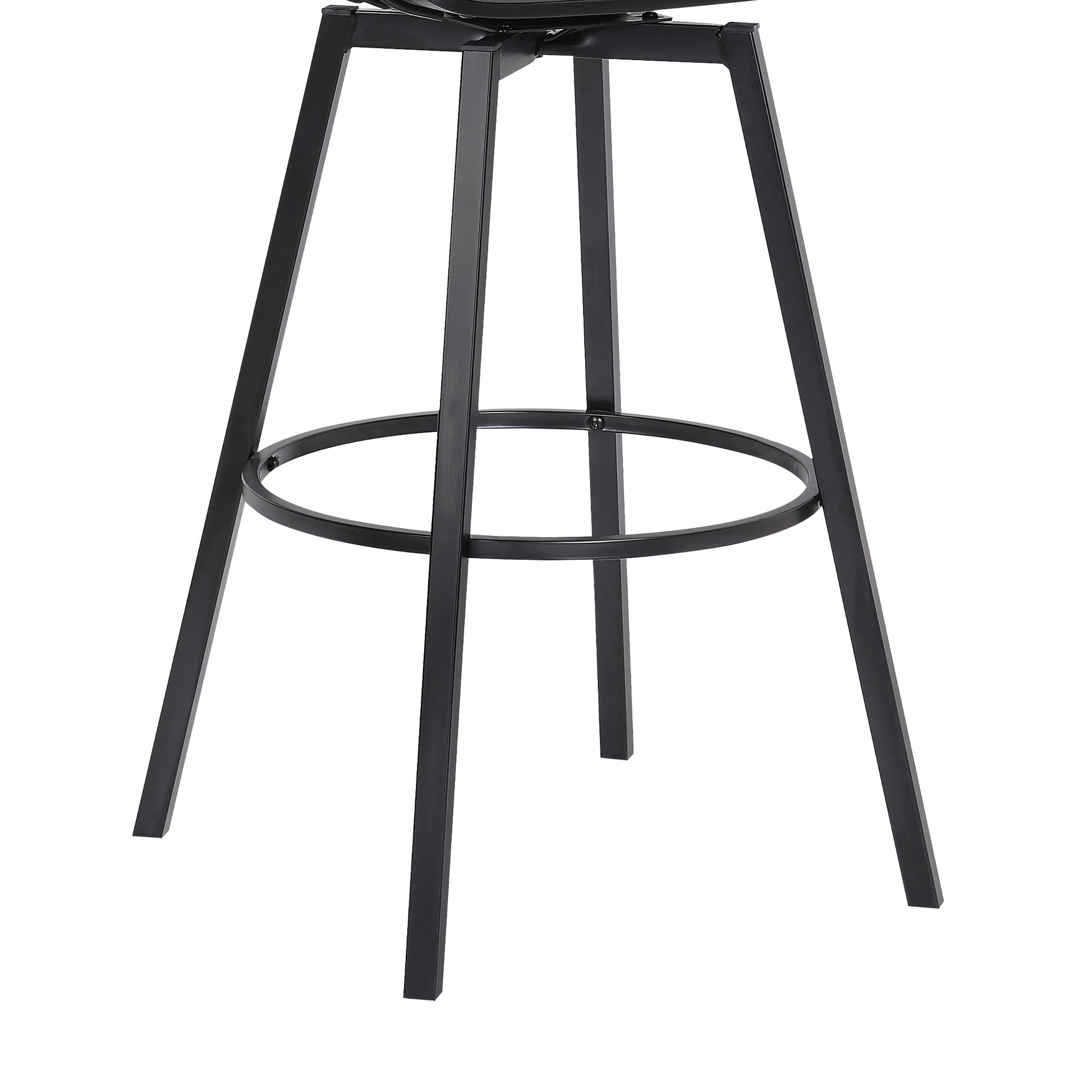 Athena 31" Swivel Black Wood Bar Stool in Grey Faux Leather with Black Metal By Armen Living | Bar Stools | Modishstore - 8