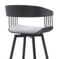 Athena 27" Swivel Black Wood Counter Stool in Light Gray Fabric with Black Metal By Armen Living | Bar Stools | Modishstore - 5