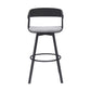 Athena 31" Swivel Black Wood Bar Stool in Light Gray Fabric with Black Metal By Armen Living | Bar Stools | Modishstore - 3