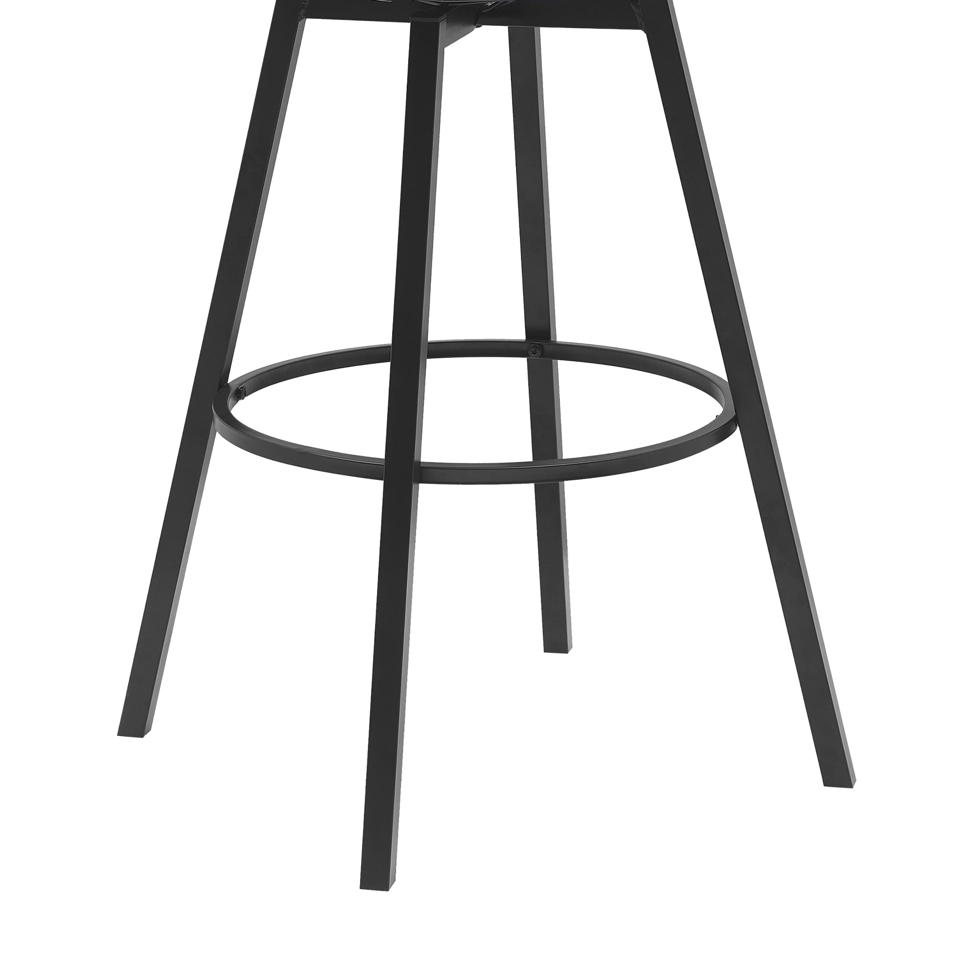 Athena 31" Swivel Black Wood Bar Stool in Light Gray Fabric with Black Metal By Armen Living | Bar Stools | Modishstore - 6