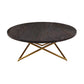 Atala Brown Veneer Coffee Table with Brushed Gold Legs By Armen Living | Coffee Tables |  Modishstore  - 4