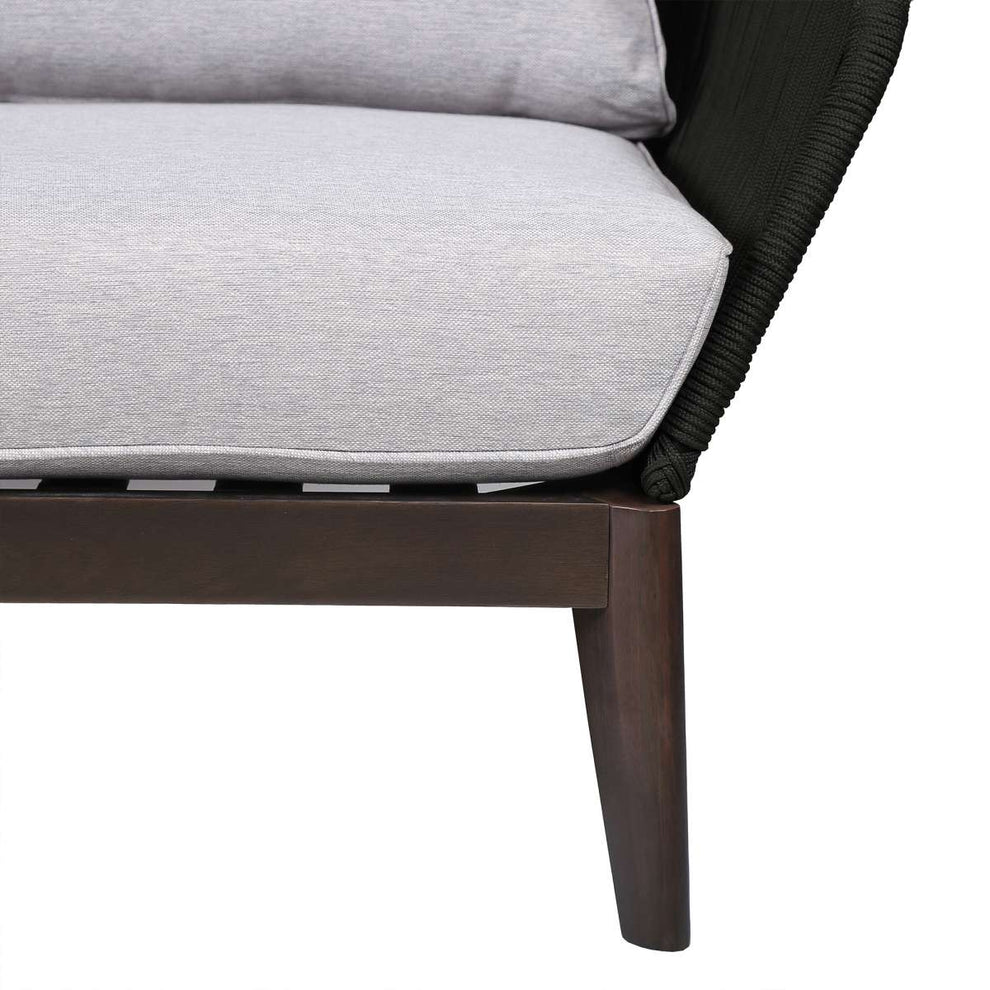 Athos Indoor Outdoor 3 Seater Sofa in Dark Eucalyptus Wood with Latte Rope and Grey Cushions By Armen Living | Outdoor Sofas, Loveseats & Sectionals |  Modishstore  - 7
