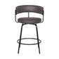 Avalon 26" Gray Faux Leather Swivel Barstool in Black Powder Coated Finish  By Armen Living | Bar Stools | Modishstore - 2