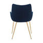 Avery Blue Fabric Dining Room Chair with Gold Legs By Armen Living | Dining Chairs | Modishstore - 4
