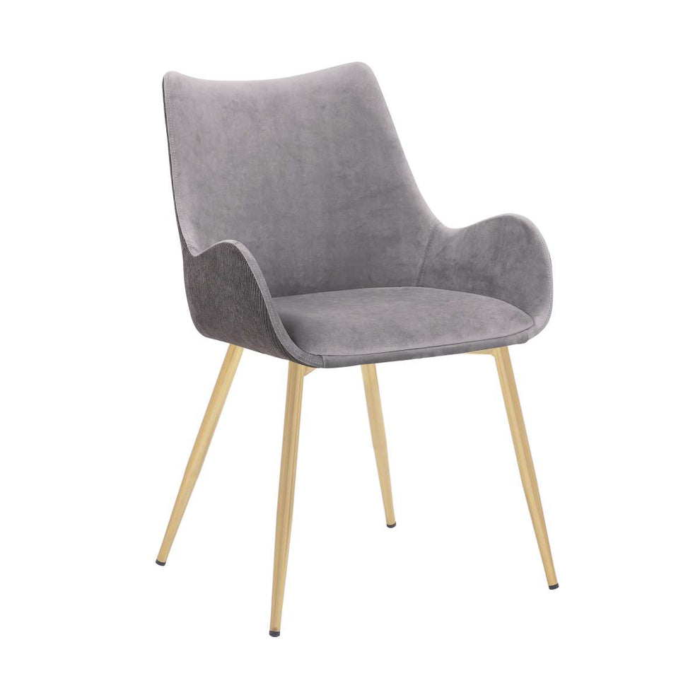 Avery Blue Fabric Dining Room Chair with Gold Legs By Armen Living | Dining Chairs | Modishstore - 8