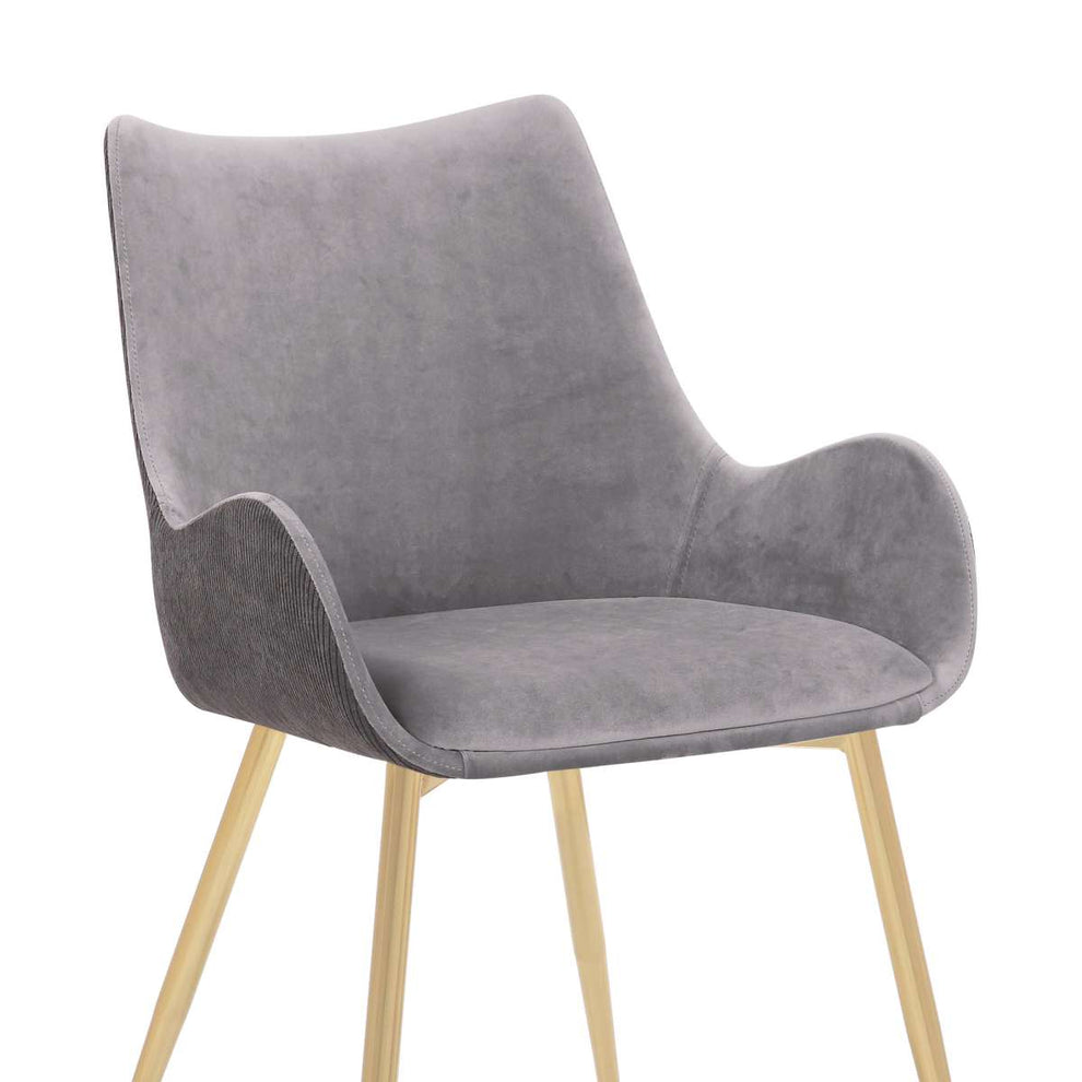 Avery Blue Fabric Dining Room Chair with Gold Legs By Armen Living | Dining Chairs | Modishstore - 12