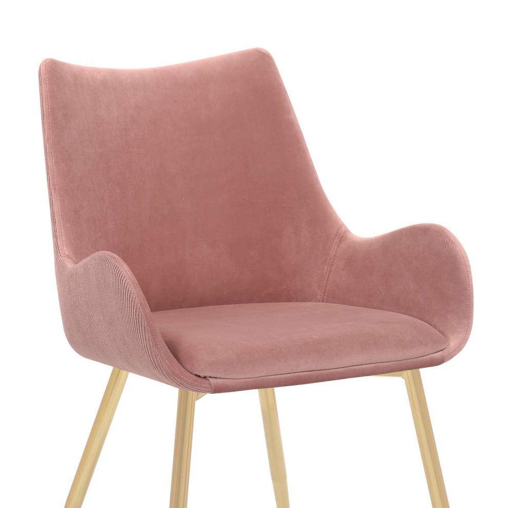 Avery Blue Fabric Dining Room Chair with Gold Legs By Armen Living | Dining Chairs | Modishstore - 19