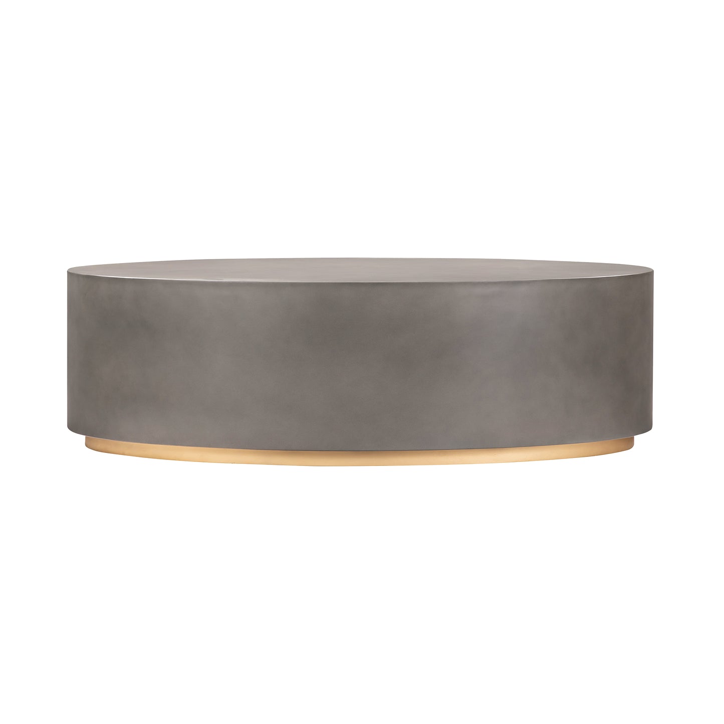 Anais Concrete and Brass Oval Coffee Table By Armen Living | Coffee Tables | Modishstore - 2