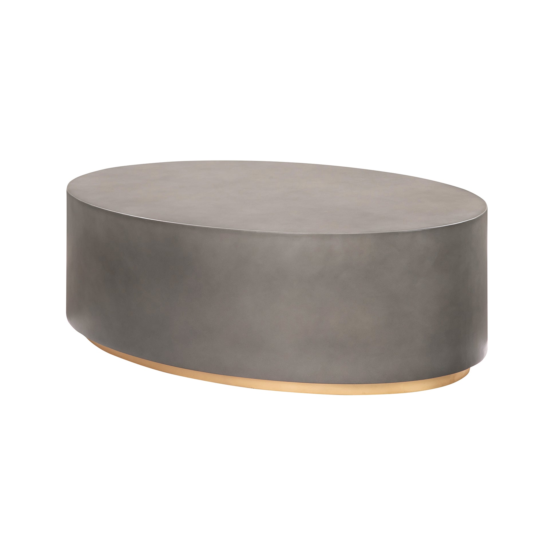 Anais Concrete and Brass Oval Coffee Table By Armen Living | Coffee Tables | Modishstore - 3