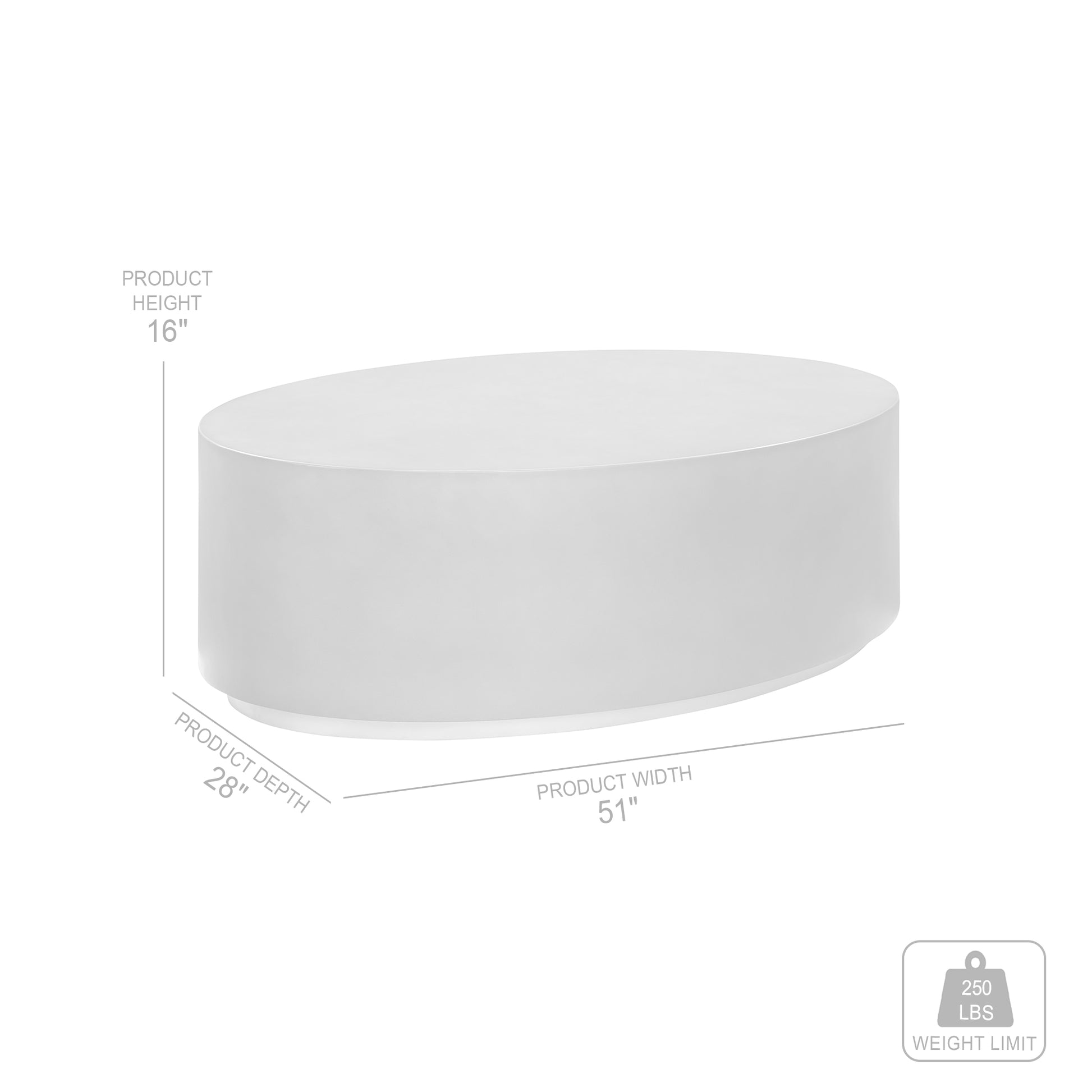 Anais Concrete and Brass Oval Coffee Table By Armen Living | Coffee Tables | Modishstore - 8