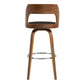 Axel 26" Swivel Counter Stool in Brown Faux Leather and Walnut Wood By Armen Living | Bar Stools | Modishstore - 4