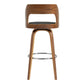 Axel 26" Swivel Counter Stool in Gray Faux Leather and Walnut Wood By Armen Living | Bar Stools | Modishstore - 4