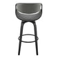 Arya 26" Swivel Counter Stool in Gray Faux Leather and Black Wood By Armen Living | Bar Stools | Modishstore - 4