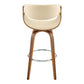 Arya 30" Swivel Bar Stool in Cream Faux Leather and Walnut Wood By Armen Living | Bar Stools | Modishstore - 4