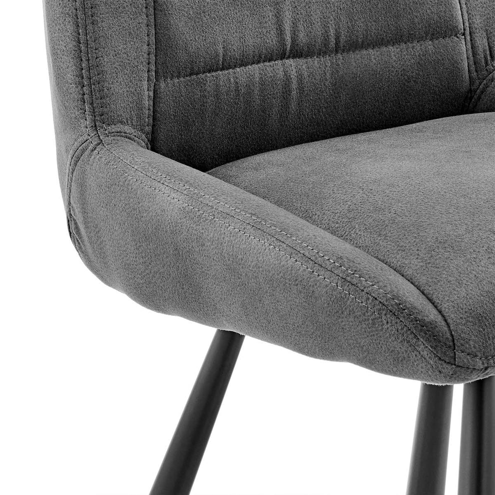 Arizona 30" Bar Height Bar Stool in Charcoal Fabric and Black Finish By Armen Living | Bar Stools | Modishstore - 6