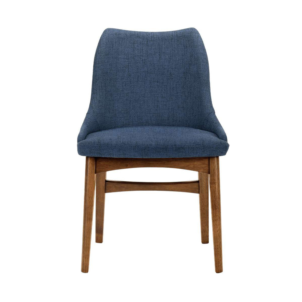 Azalea Blue Fabric and Walnut Wood Dining Side Chairs - Set of 2 By Armen Living | Side Chairs |  Modishstore  - 4