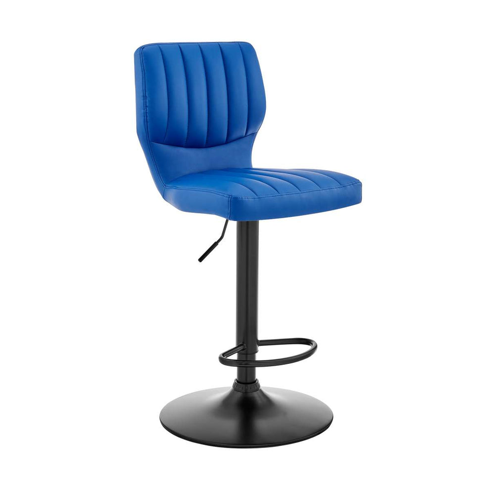 Bardot Adjustable Height Black Faux Leather Swivel Bar Stool By Armen Living | Bar Stools |  Modishstore  - 3