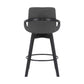 Baylor 26" Gray Faux Leather and Black Wood Swivel Bar Stool By Armen Living | Bar Stools | Modishstore - 4