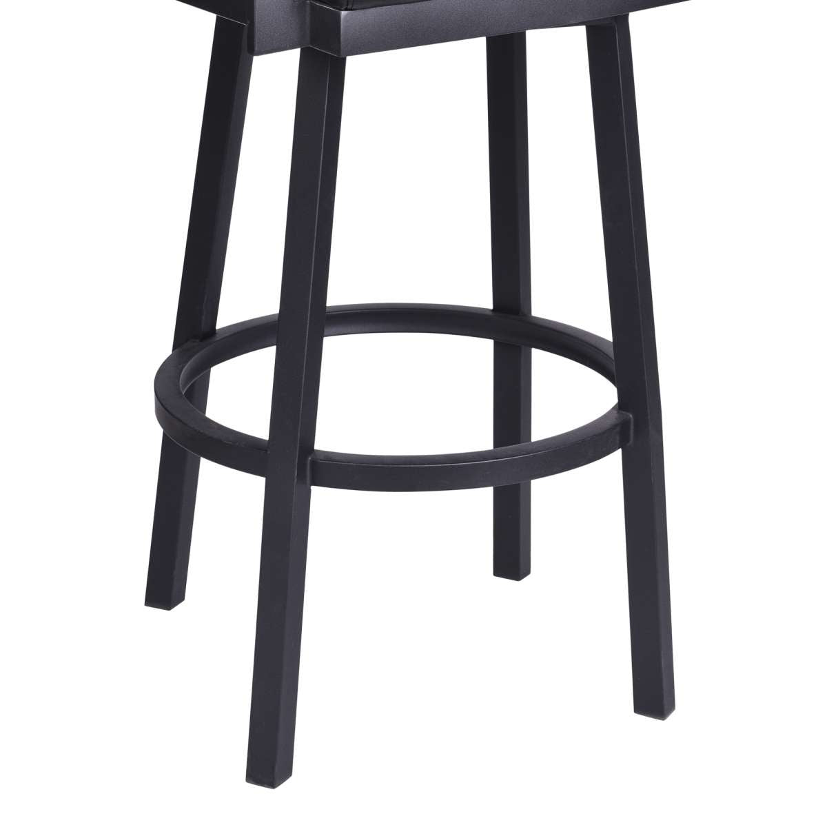 Balboa 26" Counter Height Swivel Vintage Black Faux Leather and Metal Bar Stool with Arms By Armen Living | Bar Stools | Modishstore - 5