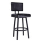 Balboa 26" Counter Height Swivel Vintage Black Faux Leather and Metal Bar Stool By Armen Living | Bar Stools | Modishstore