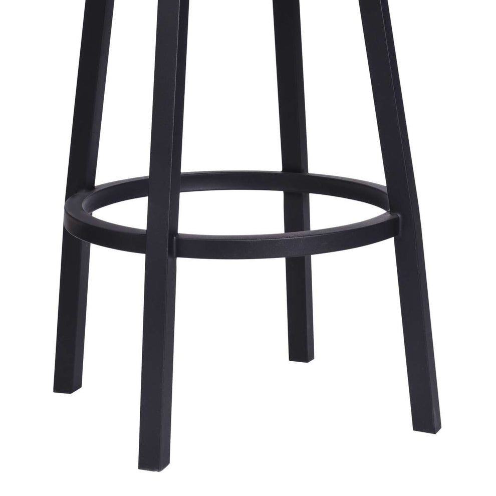 Balboa 26" Counter Height Swivel Vintage Black Faux Leather and Metal Bar Stool By Armen Living | Bar Stools | Modishstore - 5