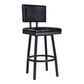 Balboa 30" Bar Height Swivel Vintage Black Faux Leather and Metal Bar Stool By Armen Living | Bar Stools | Modishstore