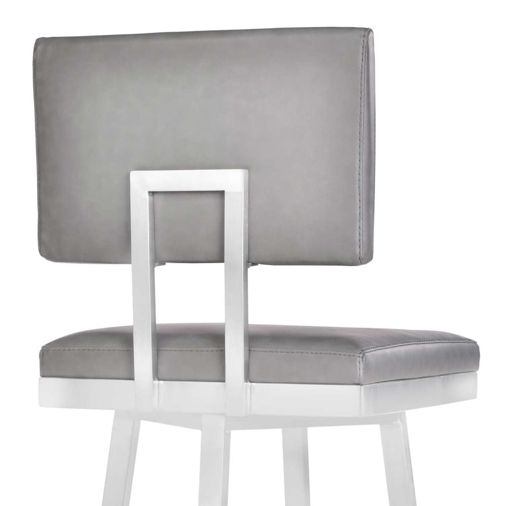 Balboa 26" Counter Height Swivel Vintage Grey Bar Stool  By Armen Living | Bar Stools | Modishstore - 4