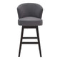 Brandy 26" Counter Height Swivel Grey Fabric and Espresso Wood Bar Stool By Armen Living | Bar Stools |  Modishstore  - 3