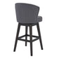 Brandy 26" Counter Height Swivel Grey Fabric and Espresso Wood Bar Stool By Armen Living | Bar Stools |  Modishstore  - 4