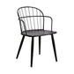 Bradley Steel Framed Side Chair in Black Powder Coated Finish and Black Brushed Wood By Armen Living | Dining Chairs | Modishstore