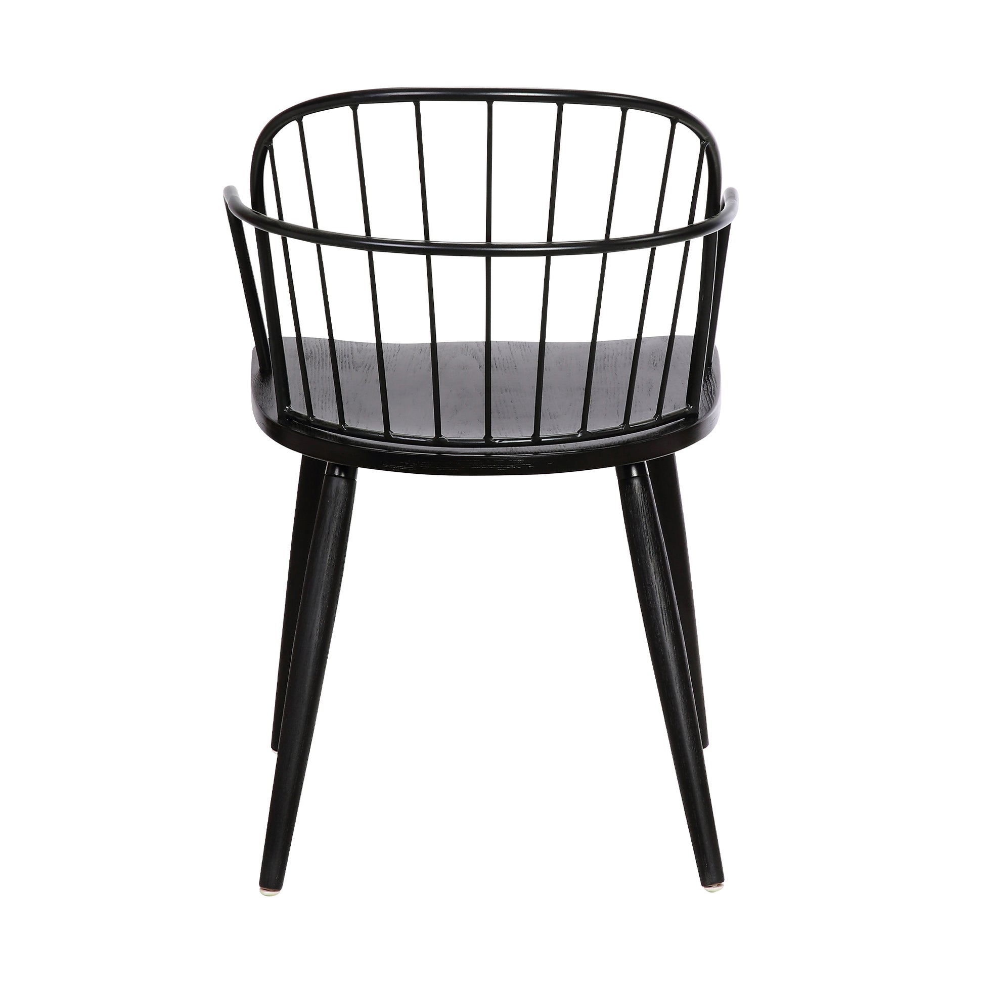 Bradley Steel Framed Side Chair in Black Powder Coated Finish and Black Brushed Wood By Armen Living | Dining Chairs | Modishstore - 5