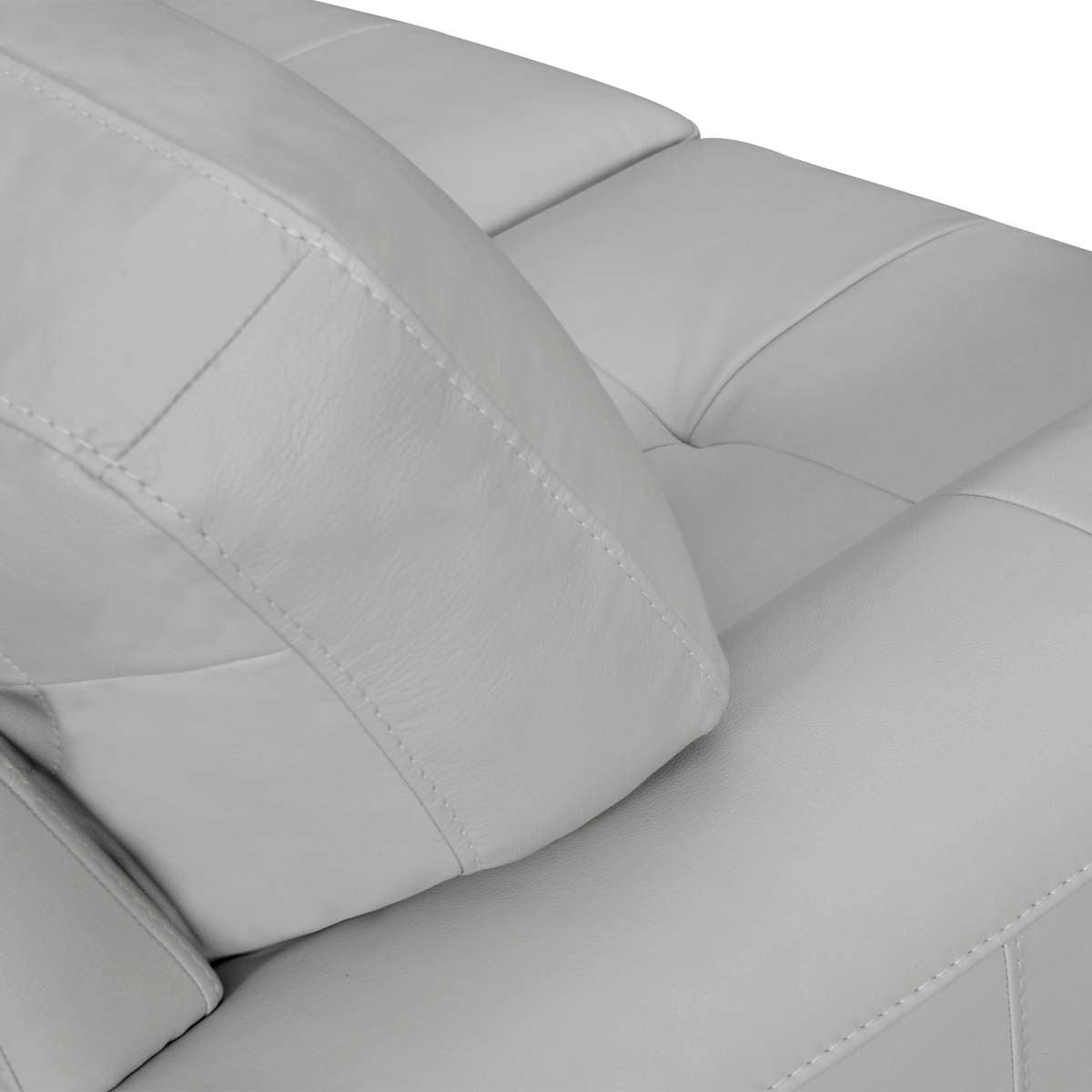 Bergen 87" Dove Gray Genuine Leather Square Arm Sofa By Armen Living | Sofas |  Modishstore  - 6