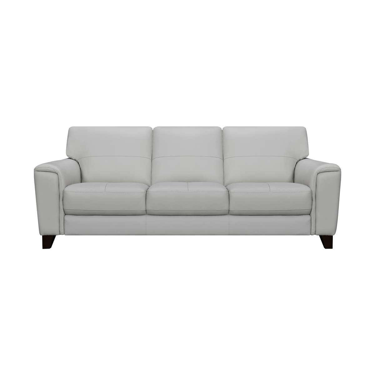 Bergen 87" Dove Gray Genuine Leather Square Arm Sofa By Armen Living | Sofas |  Modishstore  - 2