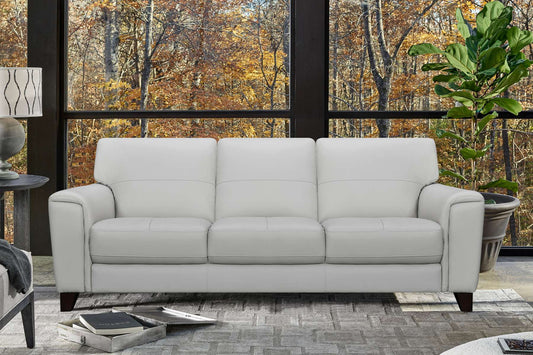 Bergen 87" Dove Gray Genuine Leather Square Arm Sofa By Armen Living | Sofas |  Modishstore 