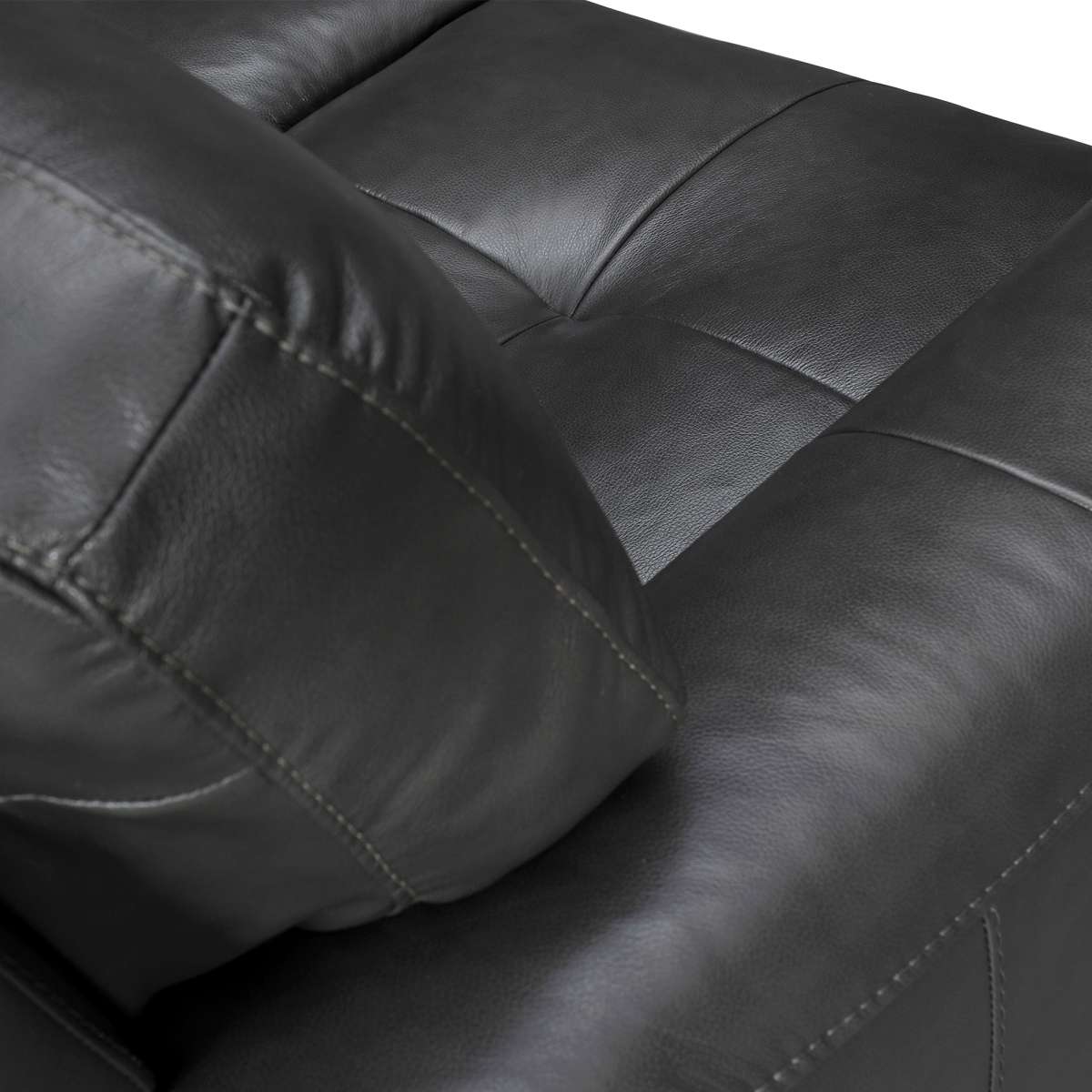 Bergen 87" Dove Gray Genuine Leather Square Arm Sofa By Armen Living | Sofas |  Modishstore  - 19