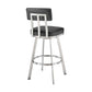 Benjamin 26" Swivel Counter Stool in Brushed Stainless Steel with Black Faux Leather By Armen Living | Bar Stools | Modishstore - 4