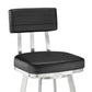 Benjamin 26" Swivel Counter Stool in Brushed Stainless Steel with Black Faux Leather By Armen Living | Bar Stools | Modishstore - 5