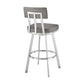 Benjamin 26" Swivel Counter Stool in Brushed Stainless Steel with Gray Faux Leather By Armen Living | Bar Stools | Modishstore - 4