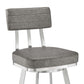 Benjamin 26" Swivel Counter Stool in Brushed Stainless Steel with Gray Faux Leather By Armen Living | Bar Stools | Modishstore - 5