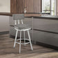 Benjamin 26" Swivel Counter Stool in Brushed Stainless Steel with Gray Faux Leather By Armen Living | Bar Stools | Modishstore
