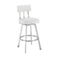 Benjamin 30" Swivel Bar Stool in Brushed Stainless Steel with White Faux Leather By Armen Living | Bar Stools | Modishstore - 2