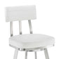 Benjamin 30" Swivel Bar Stool in Brushed Stainless Steel with White Faux Leather By Armen Living | Bar Stools | Modishstore - 5